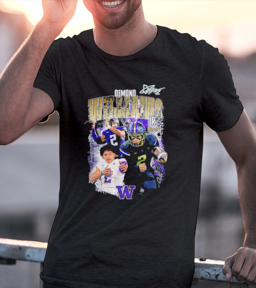 Demond Williams Jr. Washington Huskies Football W Logo T-Shirt