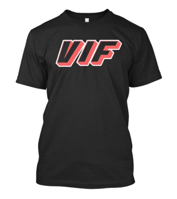 VIF Bold Red Black Outline Text T-Shirt