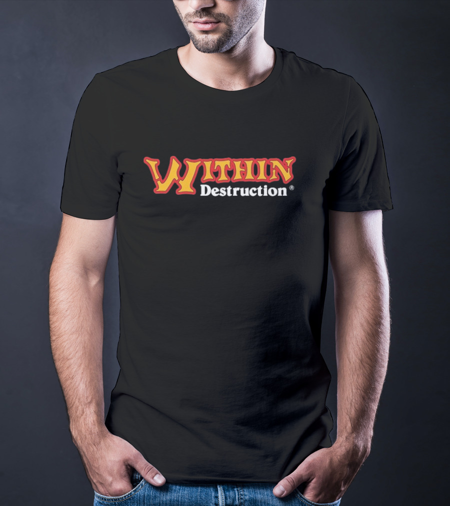 Within Destruction Vintage Style Text Design T-Shirt