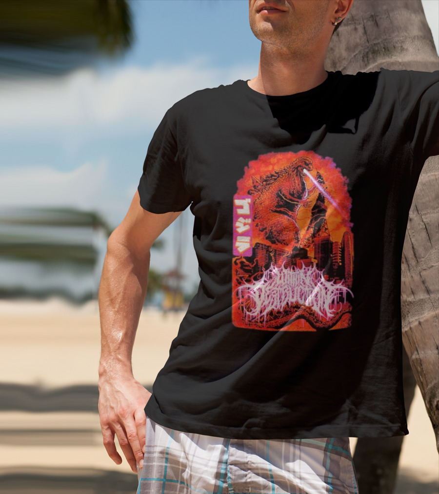 Within Destruction Reptile Kaiju Tokyo Destruction Scene T-Shirt