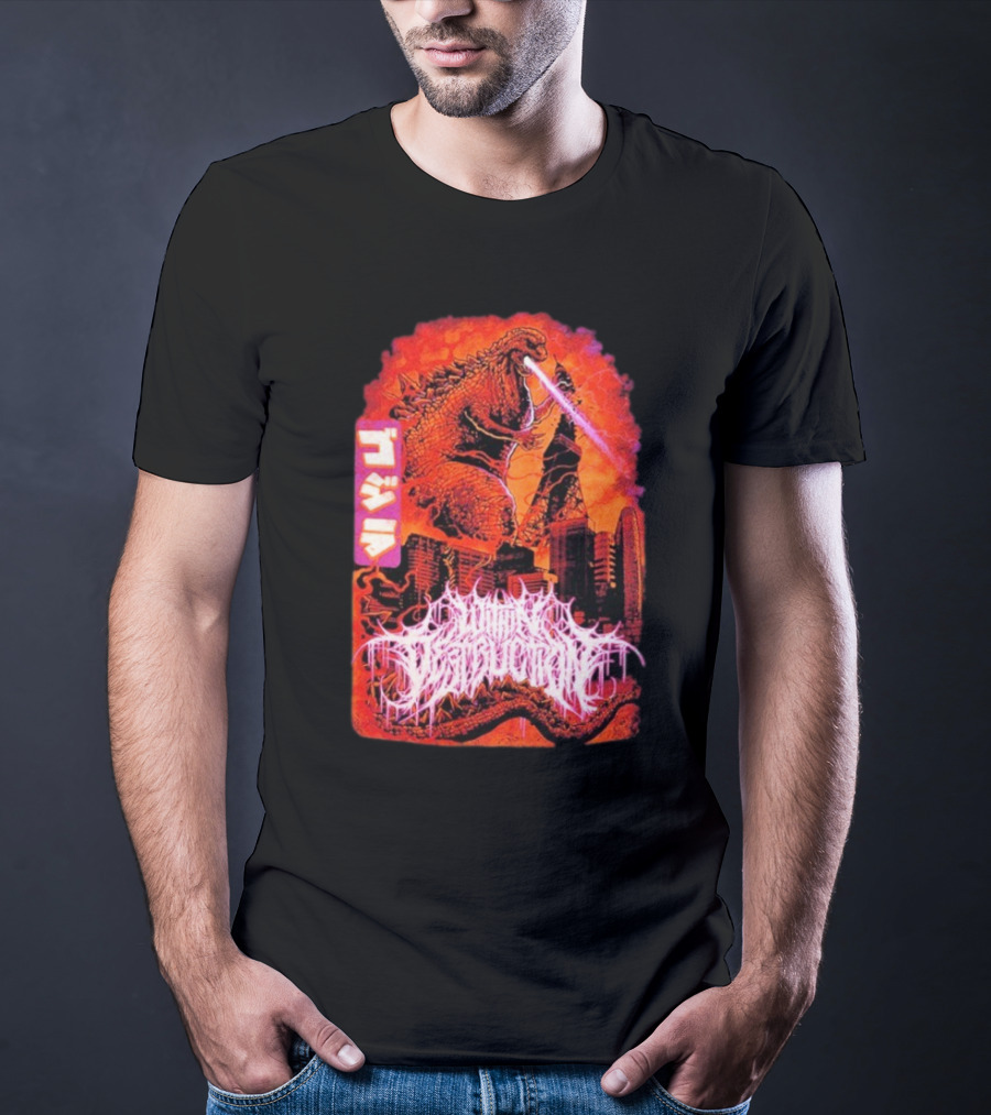 Within Destruction Reptile Kaiju Tokyo Destruction Scene T-Shirt