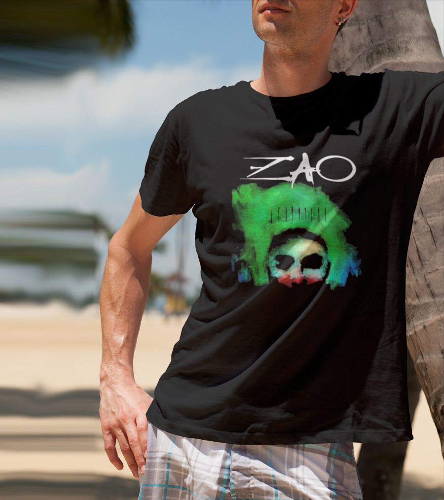 Zao Splinter Shards Green Skull Art T-Shirt