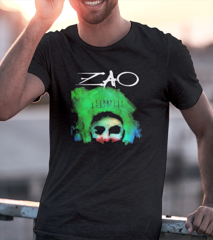 Zao Splinter Shards Green Skull Art T-Shirt