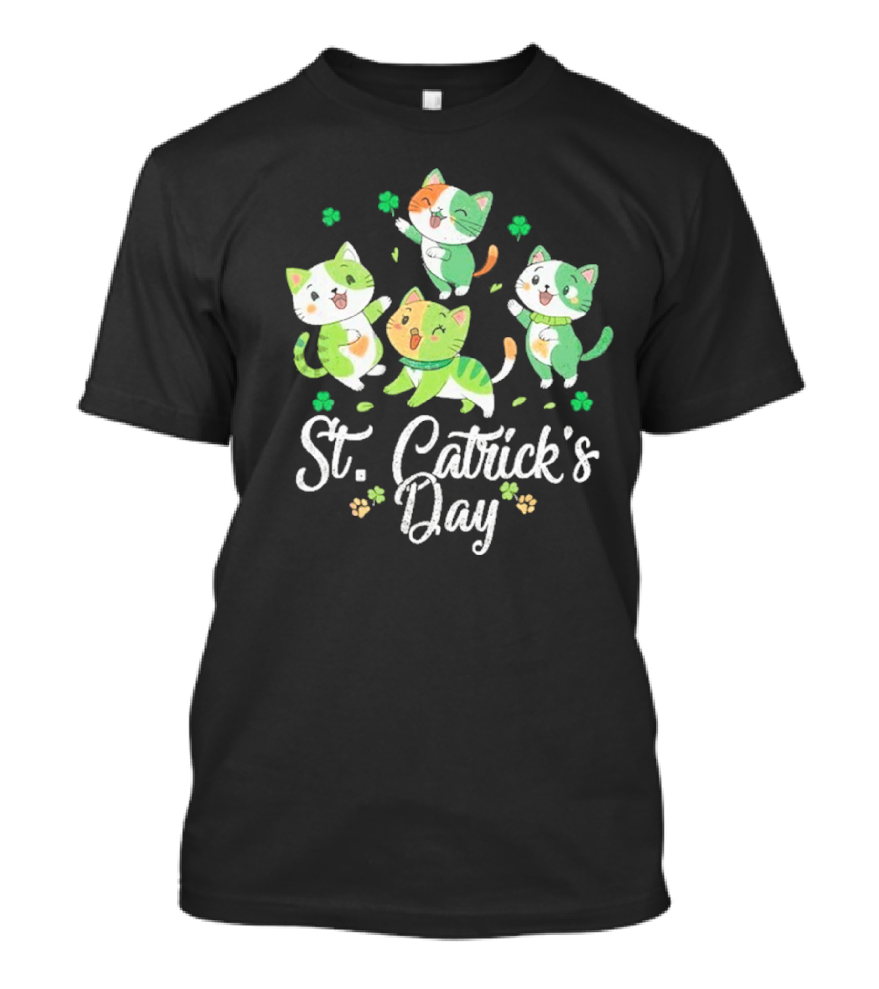 St Catricks Day Cats St Patricks Day Cat Lover St Pattys T-Shirt