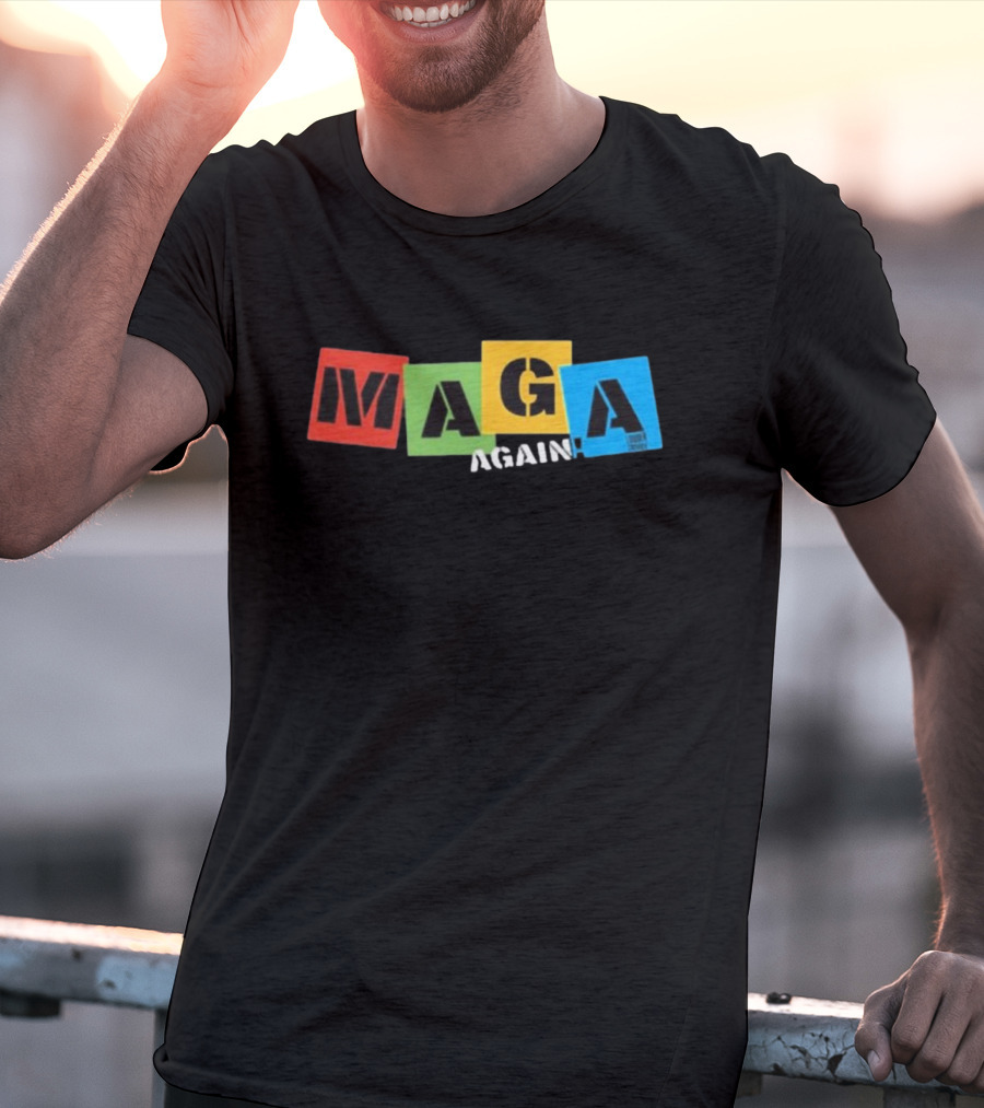 MAGA Again Block Letters Primary Colors T-Shirt