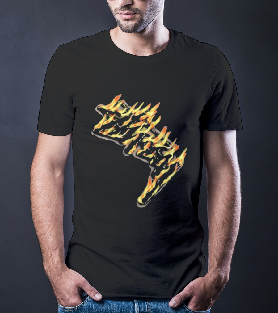 Stussy Burning Stock Flame Graphic Midnight T-Shirt