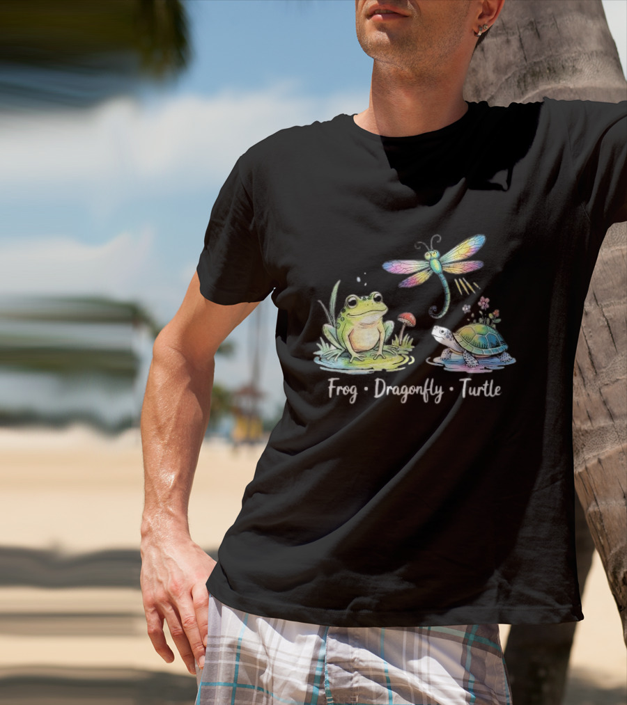 Frog Dragonfly Turtle Subtle Political Humor T-Shirt