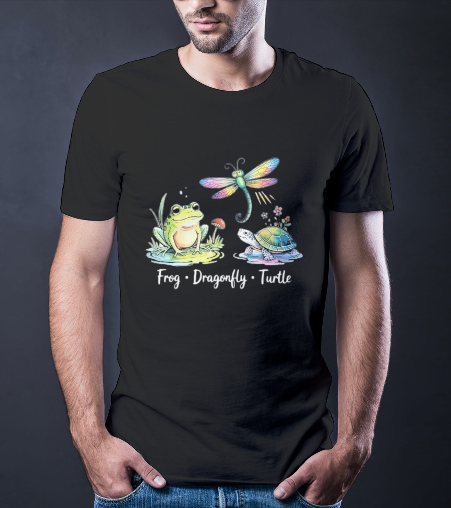 Frog Dragonfly Turtle Subtle Political Humor T-Shirt