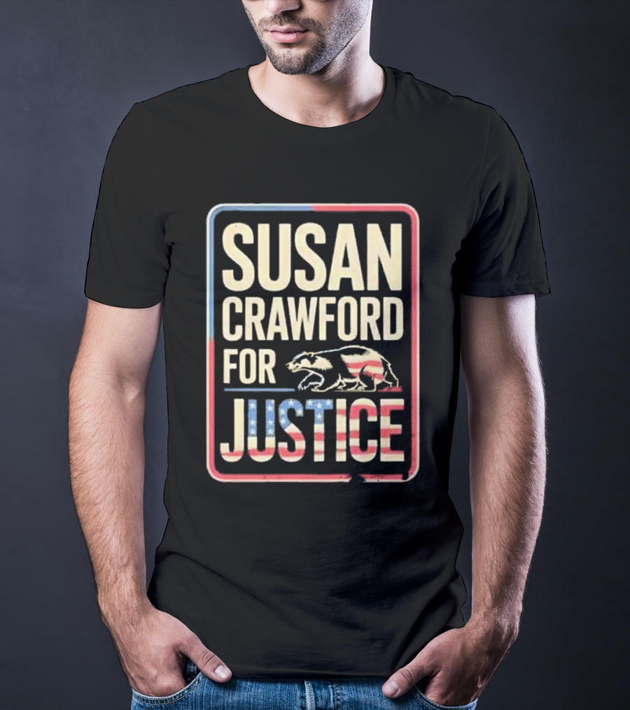 Susan Crawford For Justice Bear Flag Wisconsin 2025 T-Shirt