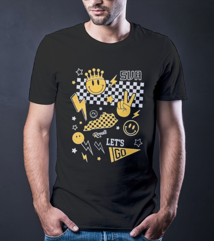 SVA Let's Go Smiley Face Peace Sign Lightning Stars Summit View Academy T-Shirt