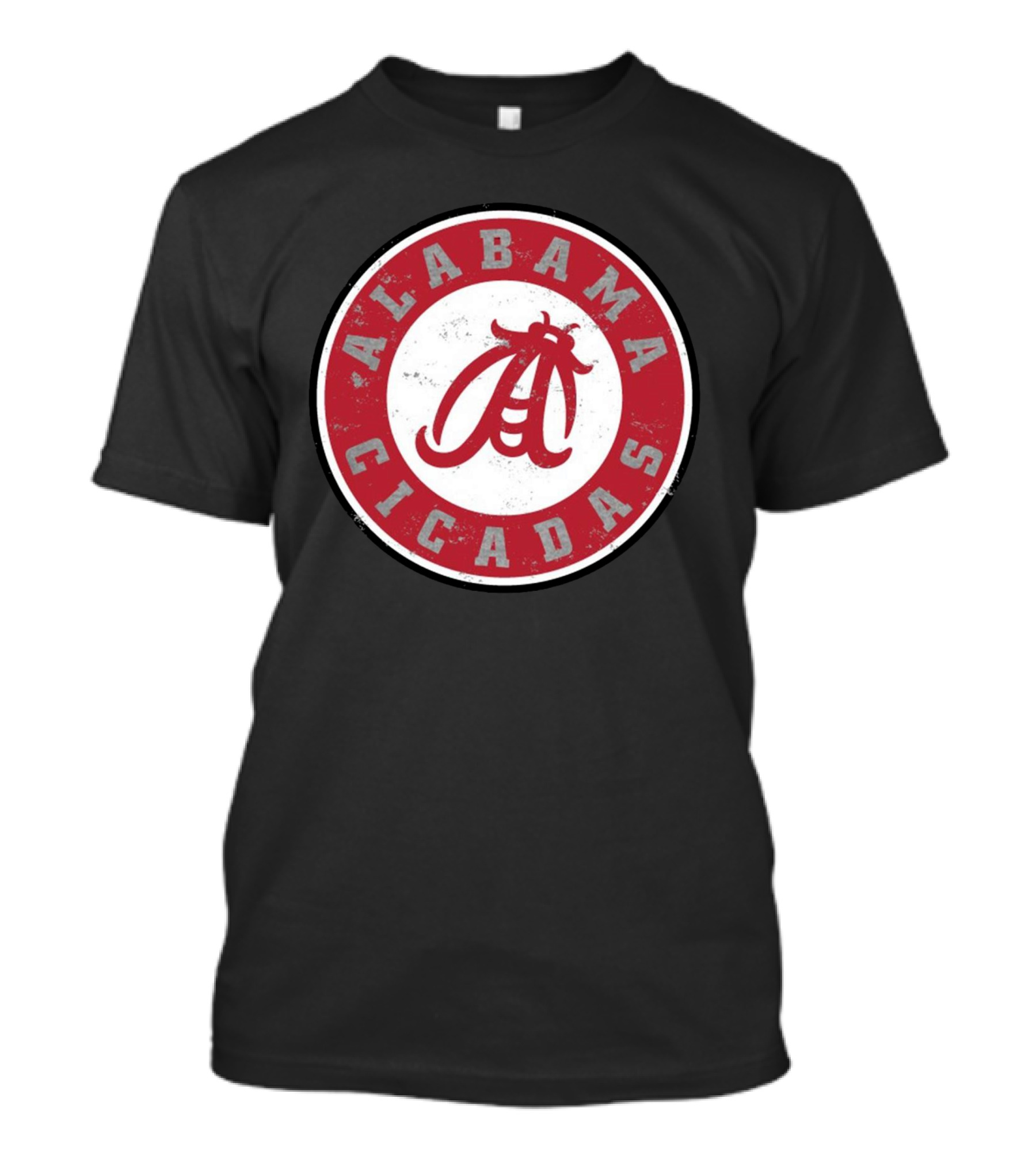 Alabama Cicadas Team Red Emblem With Stylized Bug T-Shirt