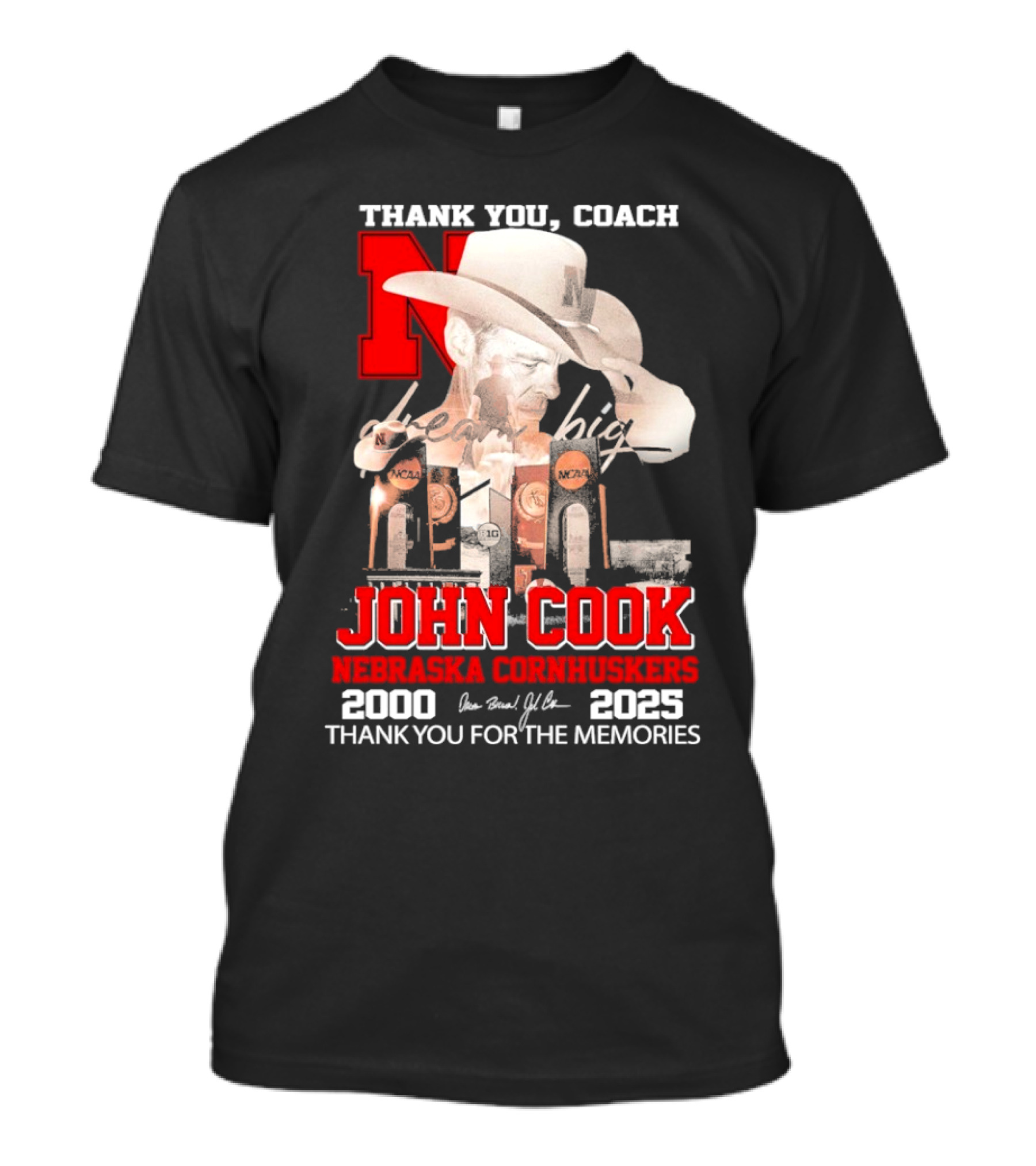 Thank You Coach John Cook Nebraska Cornhuskers 2000 2025 Thank You For The Memories T-Shirt