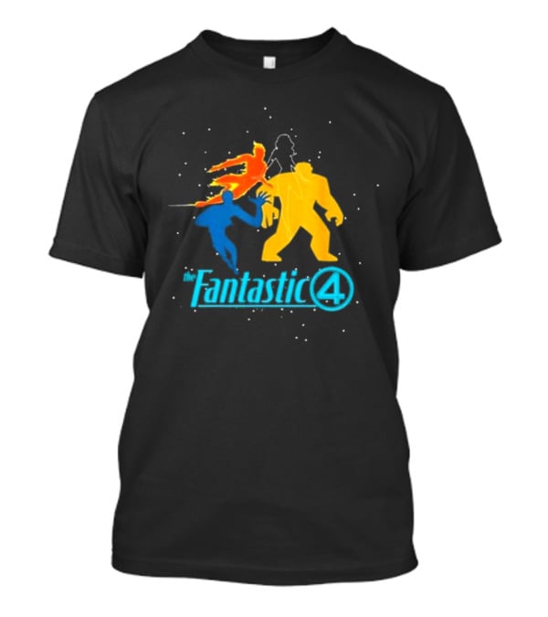 Fantastic Four Team Explosive Silhouette Action T-Shirt