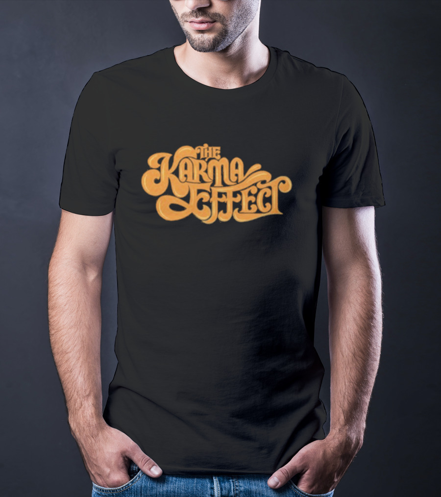 The Karma Effect Rustic Orange Curvy Script T-Shirt