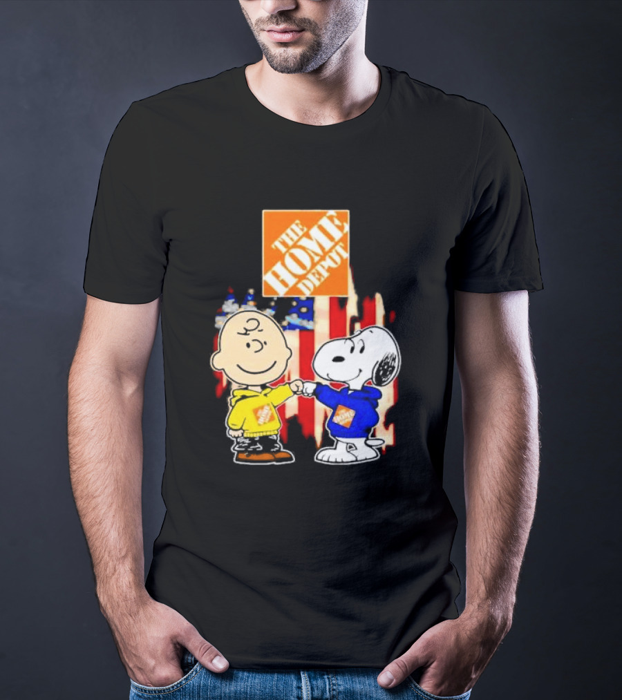 The Home Depot Charlie Brown Snoopy American Flag T-Shirt
