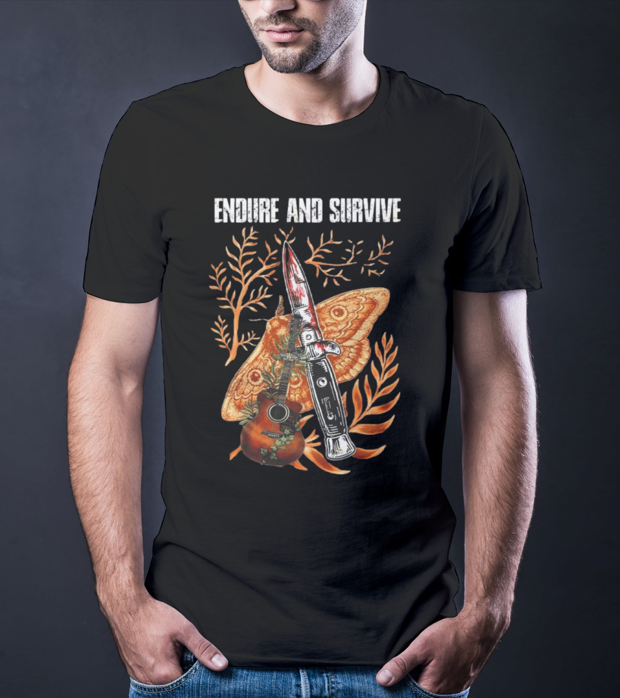 The Last Of Us Endure And Survive Moth Knife And Guitar T-Shirt