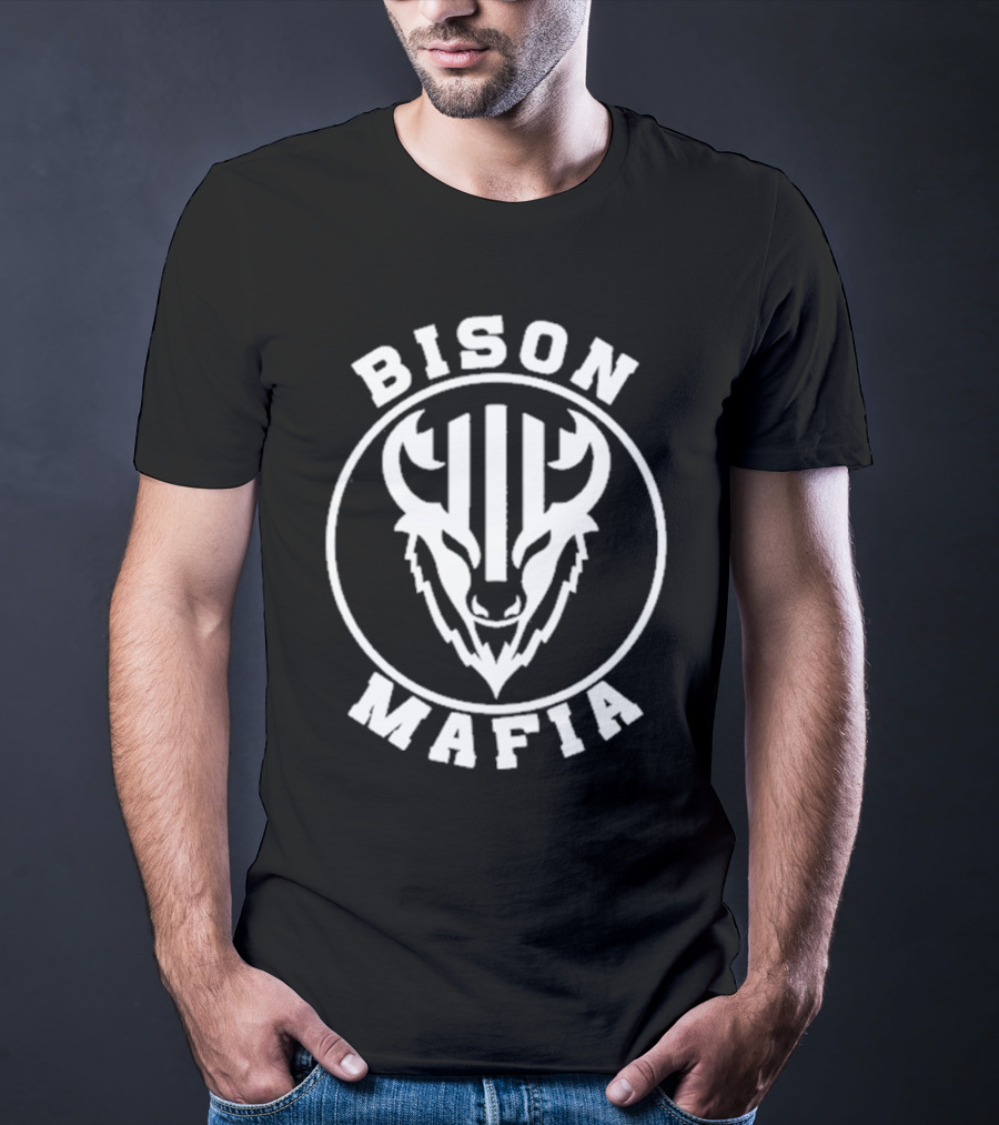 Bison Mafia Upstairs Pub Bold Design T-Shirt