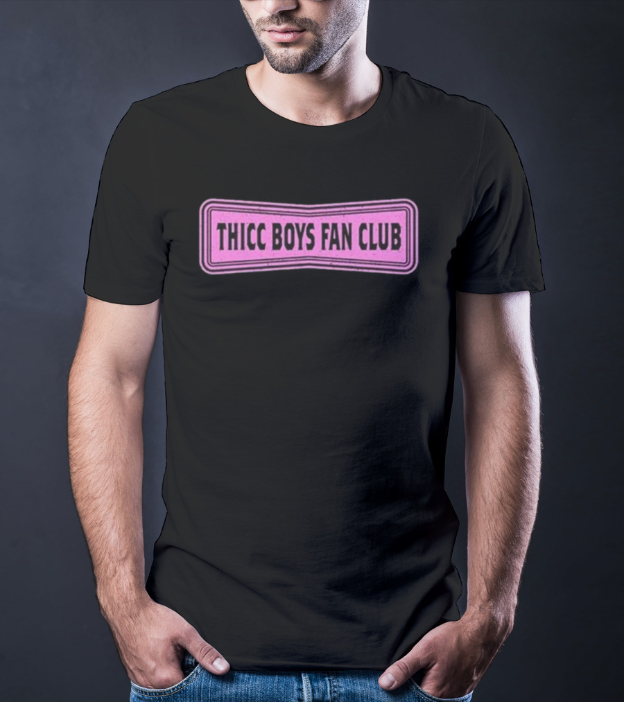 THICC BOYS FAN CLUB Pink Patch Design T-Shirt