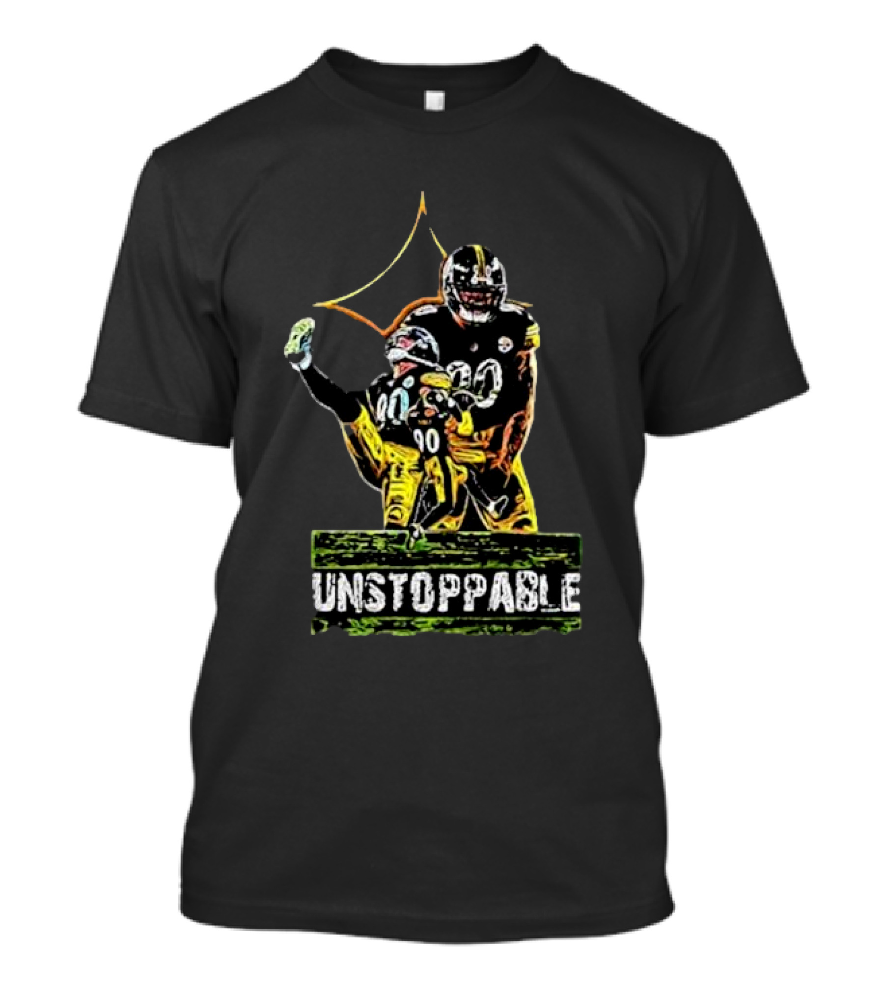 Tj Watt Unstoppable Football Icon In Black And Gold 90 T-Shirt