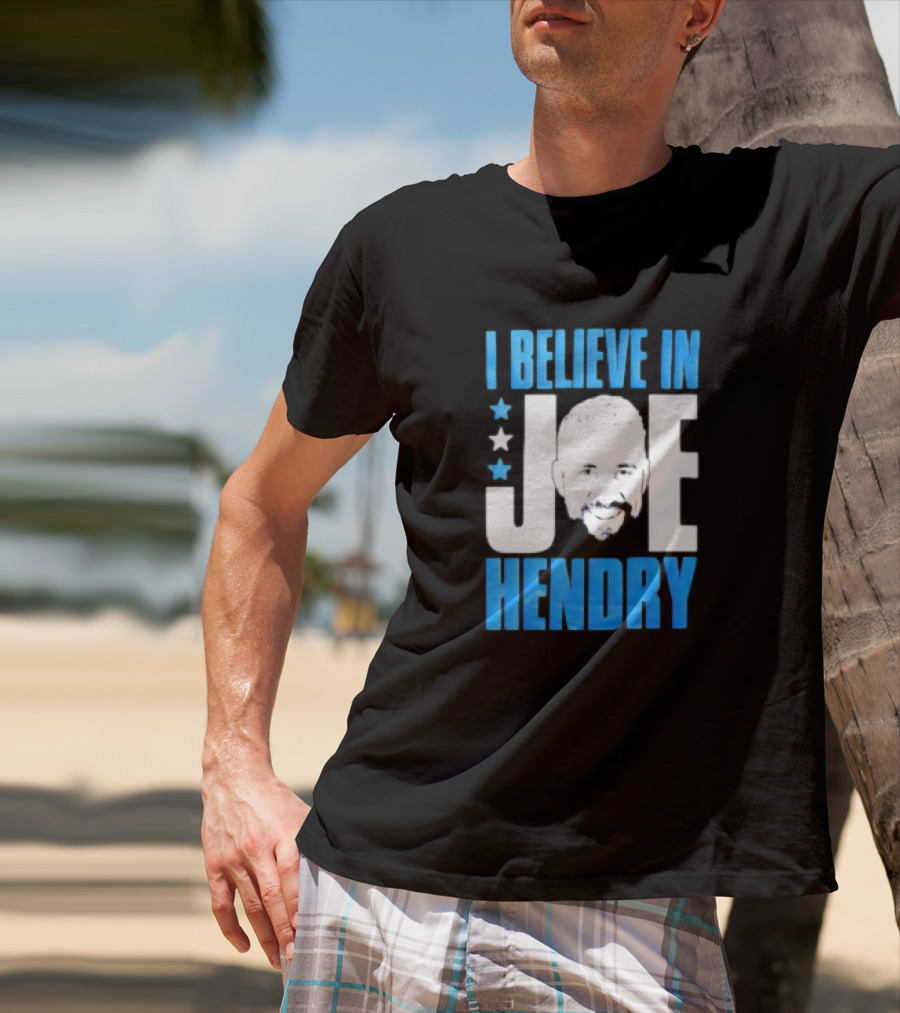 TNA I Believe In Joe Hendry Blue Text And Stars T-Shirt
