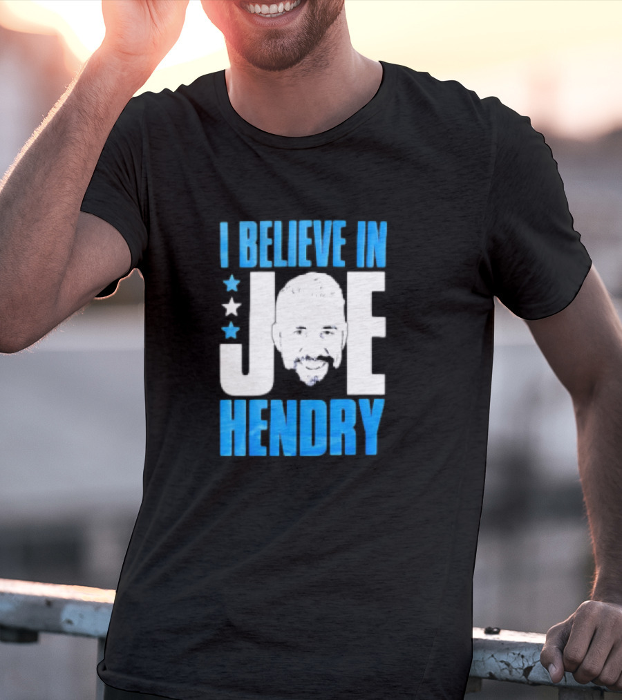 TNA I Believe In Joe Hendry Blue Text And Stars T-Shirt