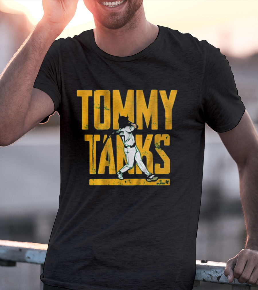 Tommy Tanks Baseball Player Silhouette T-Shirt