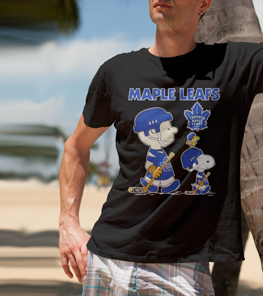 Toronto Maple Leafs Peanuts Snoopy Hockey 2025 Charlie Brown Woodstock T-Shirt