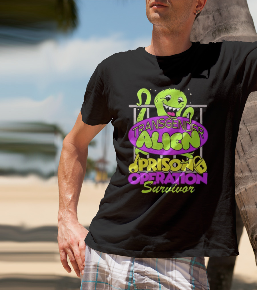Transgender Alien Prison Operation Survivor Monster With Bars T-Shirt