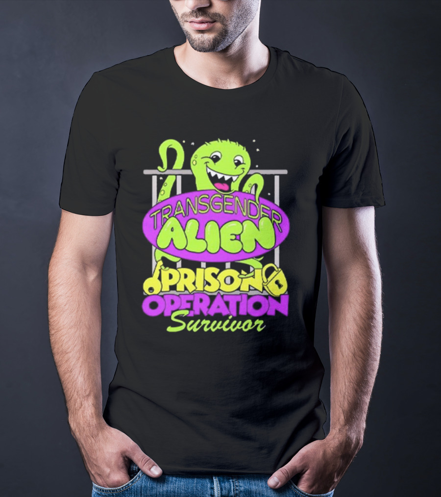 Transgender Alien Prison Operation Survivor Monster With Bars T-Shirt
