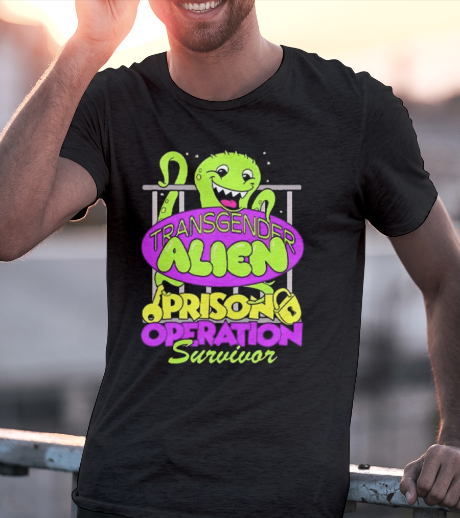 Transgender Alien Prison Operation Survivor Monster With Bars T-Shirt