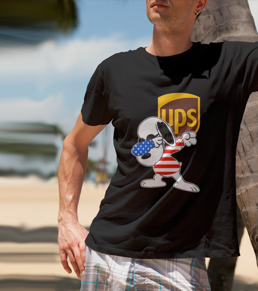 UPS Snoopy Dabbing American Flag Style T-Shirt
