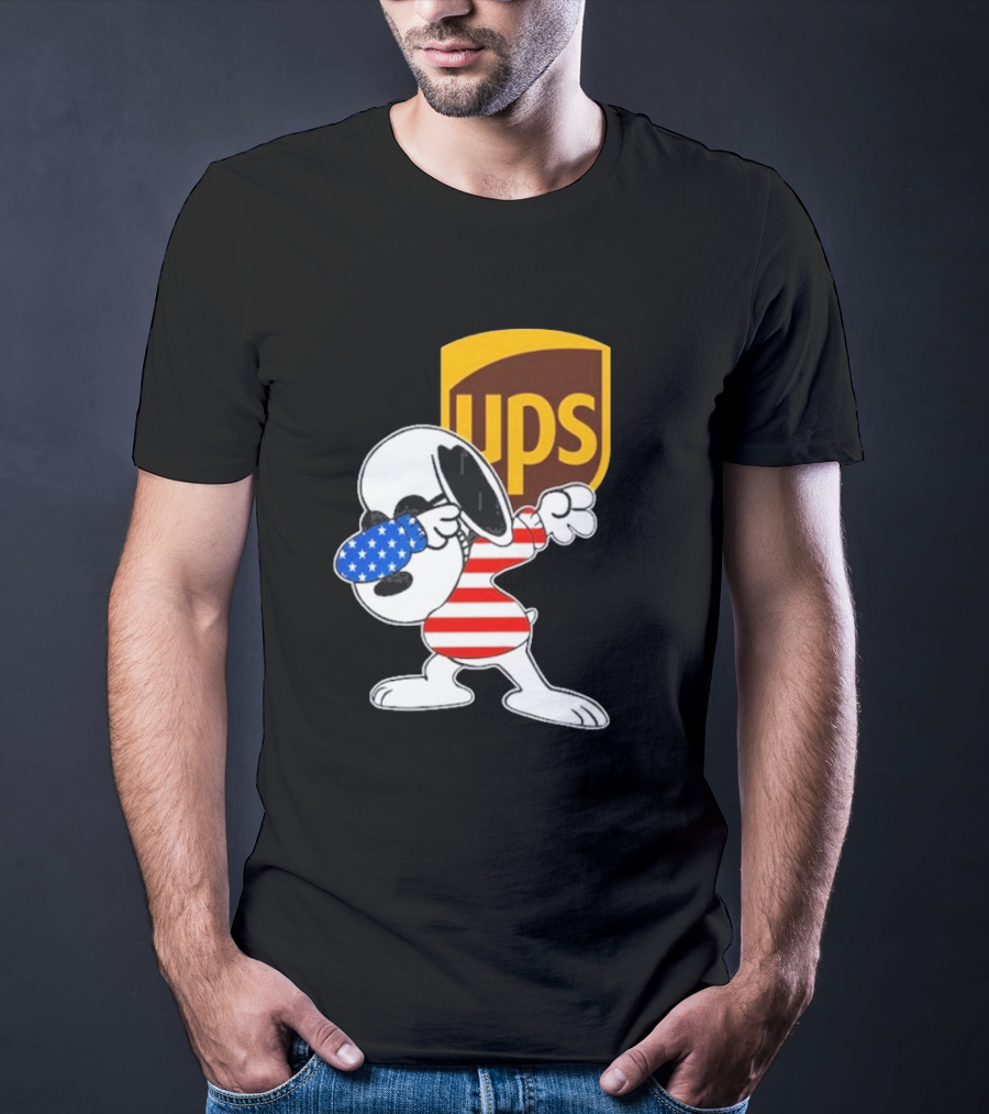 UPS Snoopy Dabbing American Flag Style T-Shirt