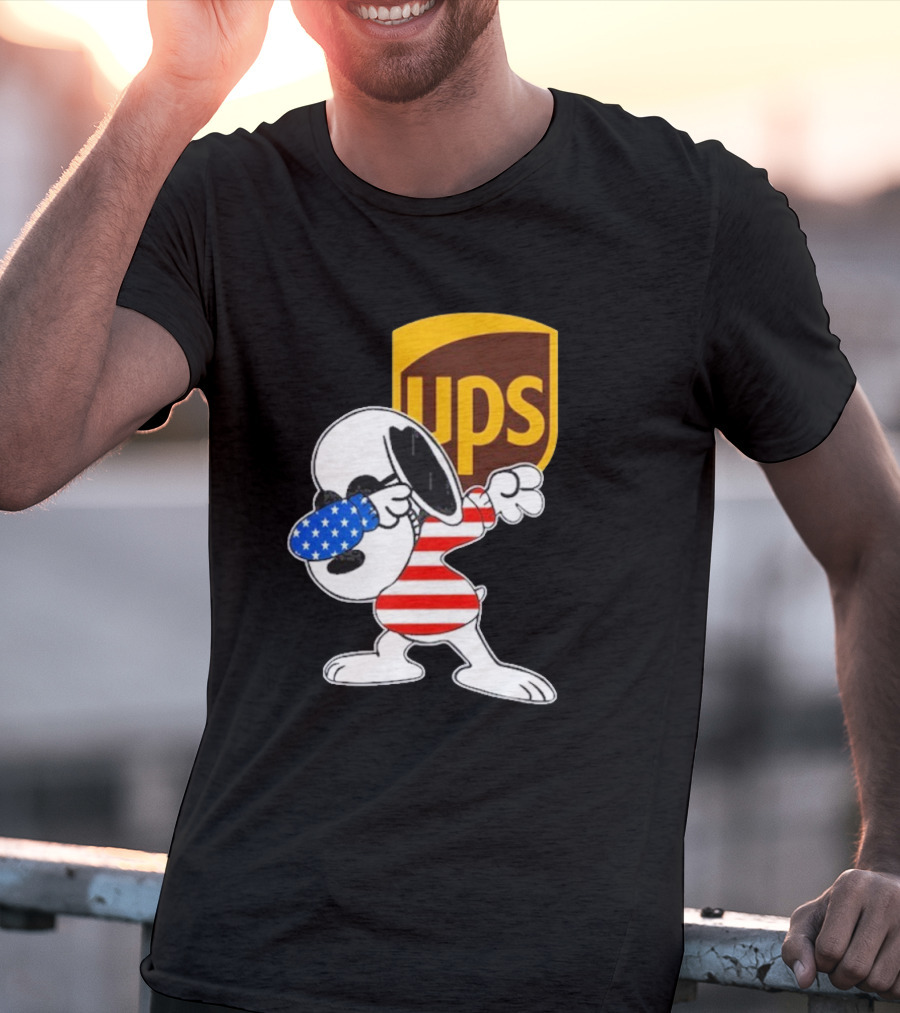 UPS Snoopy Dabbing American Flag Style T-Shirt