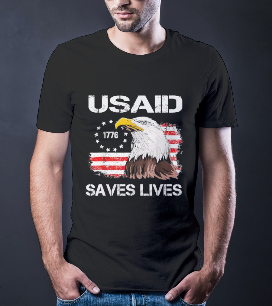 USAID Saves Lives 1776 American Flag Eagle T-Shirt