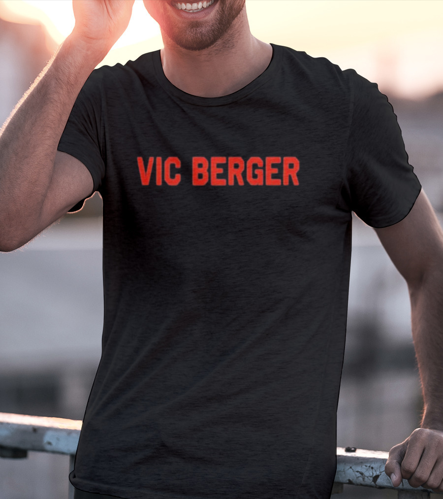 Vic Berger Red Text Bold Style T-Shirt
