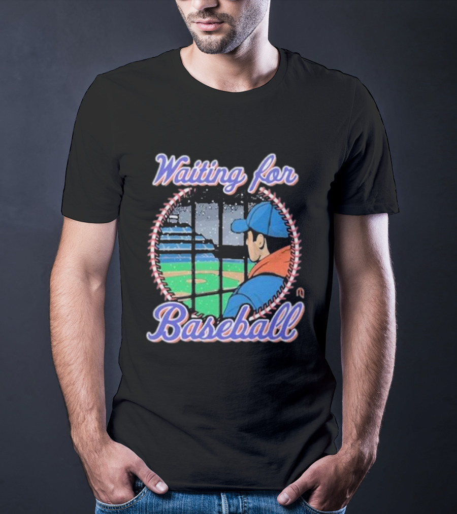 Waiting For Baseball Game Fan Looking Out Stadium Window T-Shirt