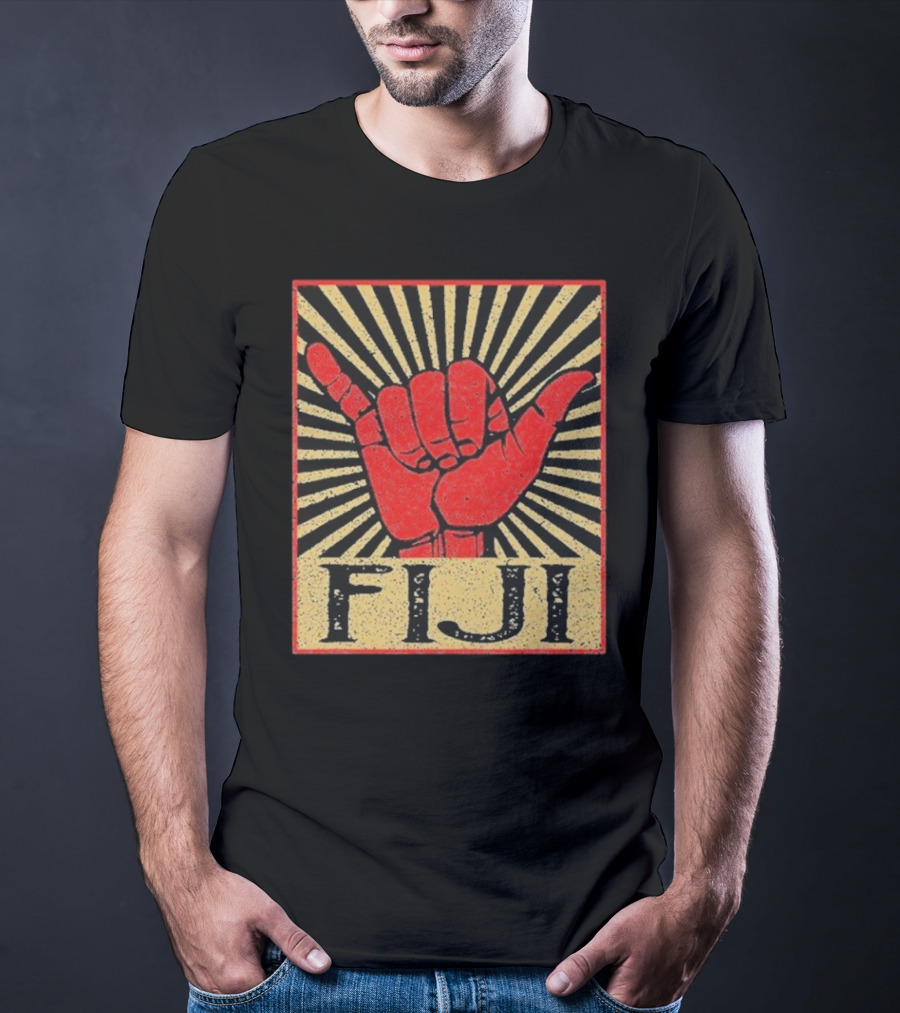 Fiji Retro Shaka Vintage Island Surfer T-Shirt