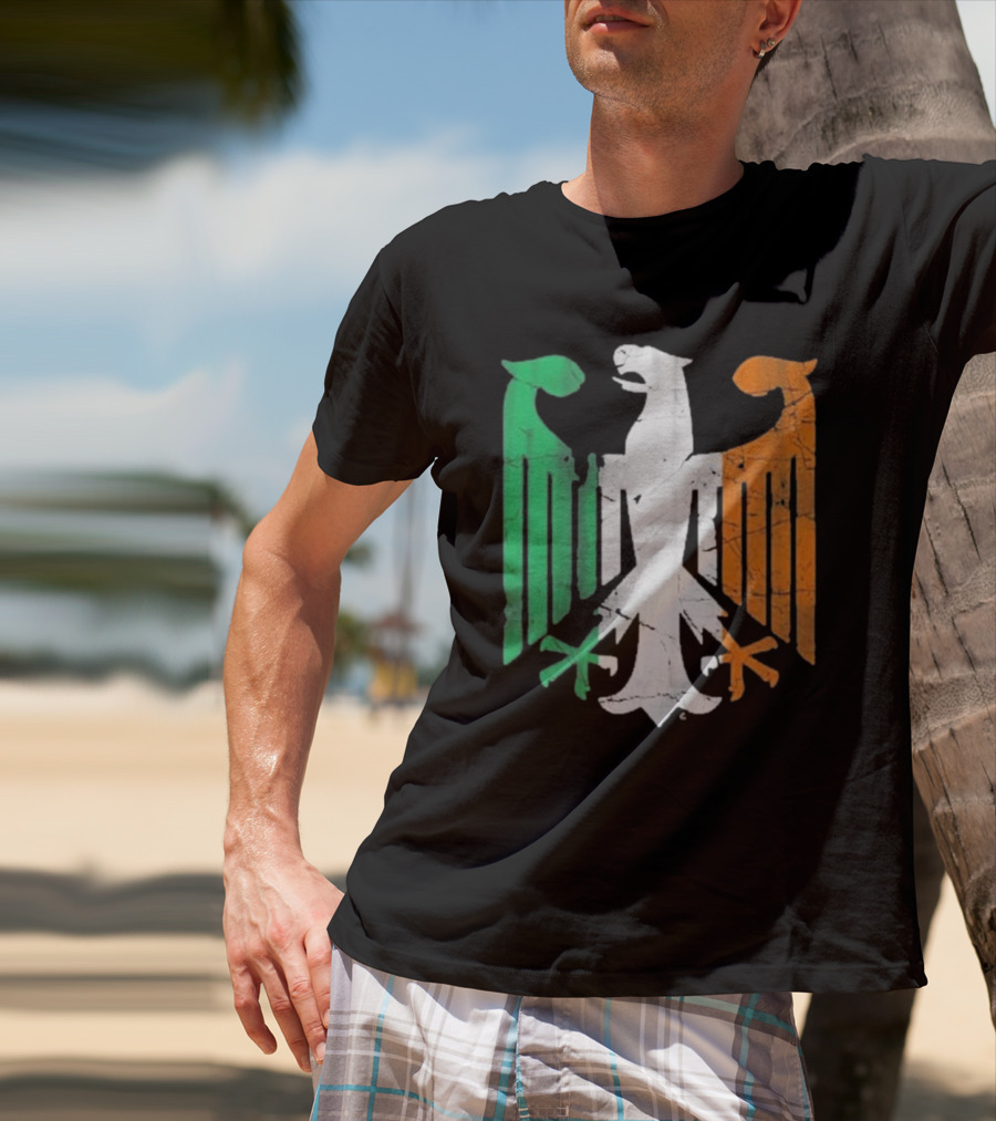 Vintage Irish German Eagle Emblem St Patrick’s Day Heritage T-Shirt