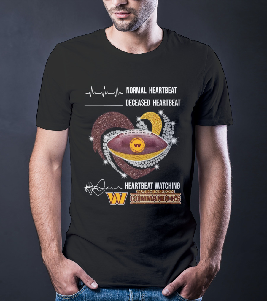 Washington Commanders Faster Heartbeat When Ing Football Diamond Heart T-Shirt