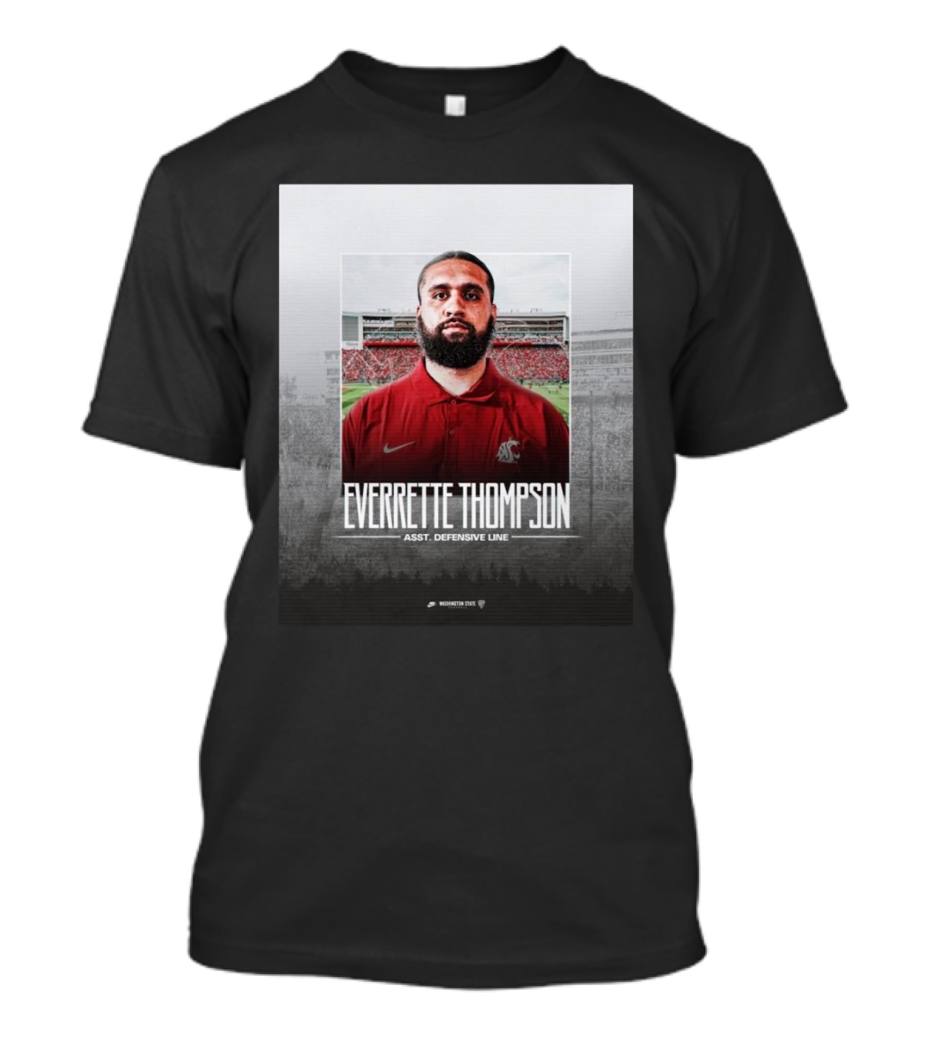 Washington State Football Everette Thompson Assistant Defensive Line Coach Palouse Stadium T-Shirt