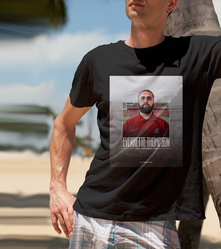 Washington State Football Everette Thompson Assistant Defensive Line Coach Palouse Stadium T-Shirt