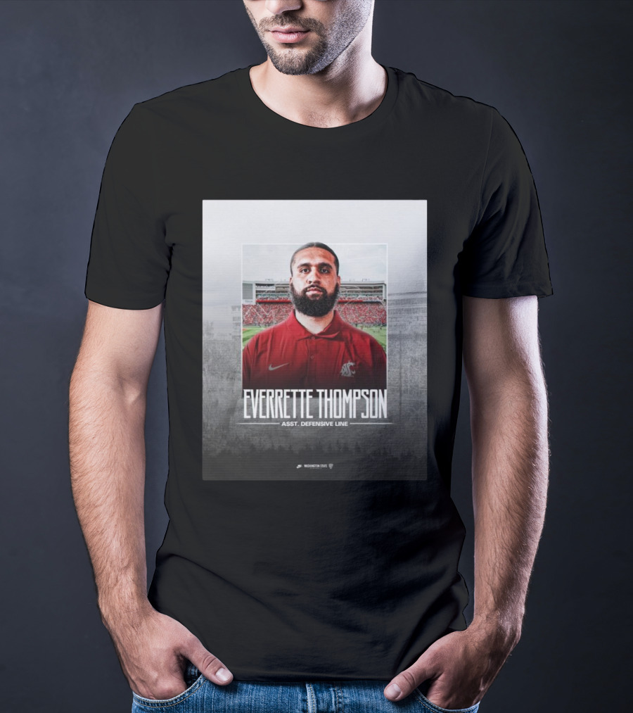 Washington State Football Everette Thompson Assistant Defensive Line Coach Palouse Stadium T-Shirt