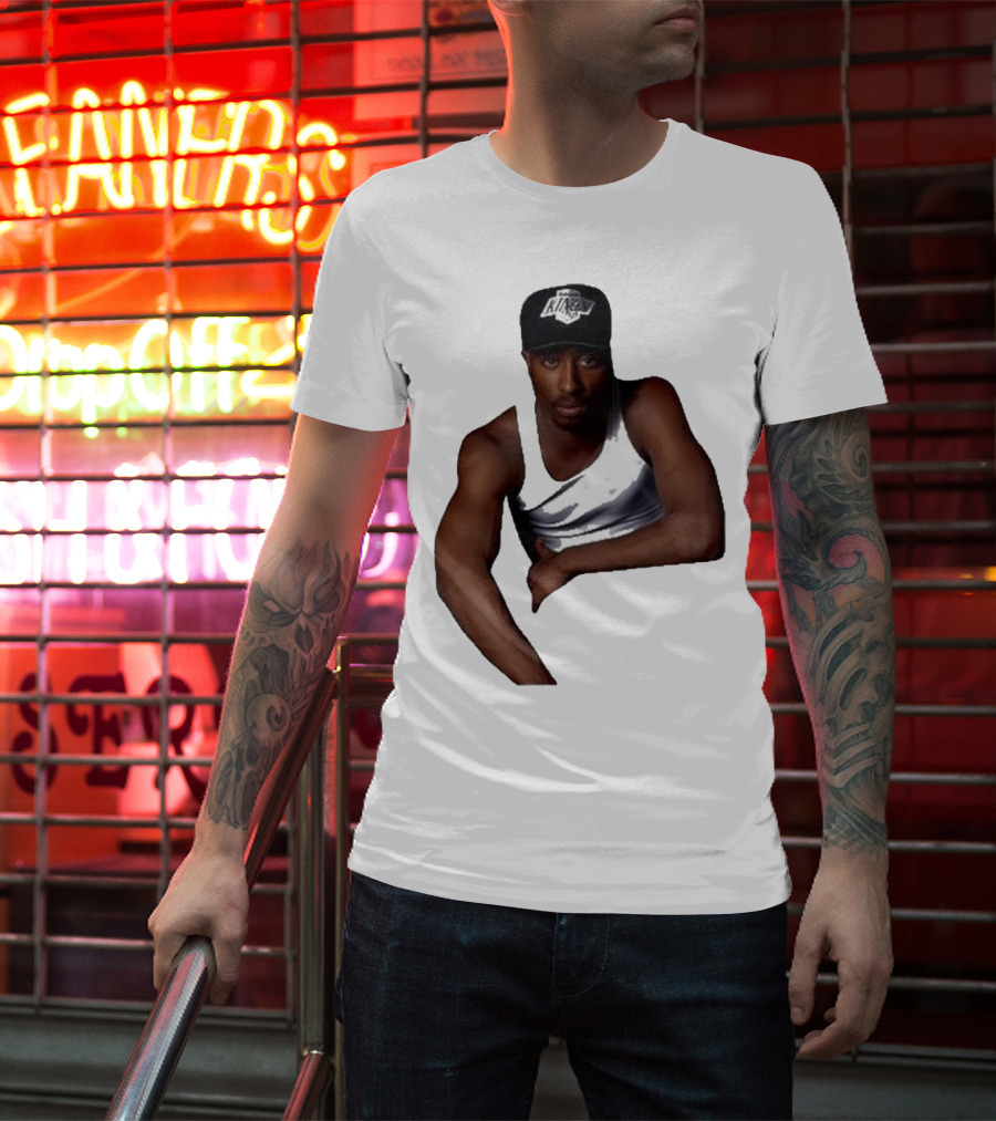 2PAC LA Kings Hat Image T-Shirt