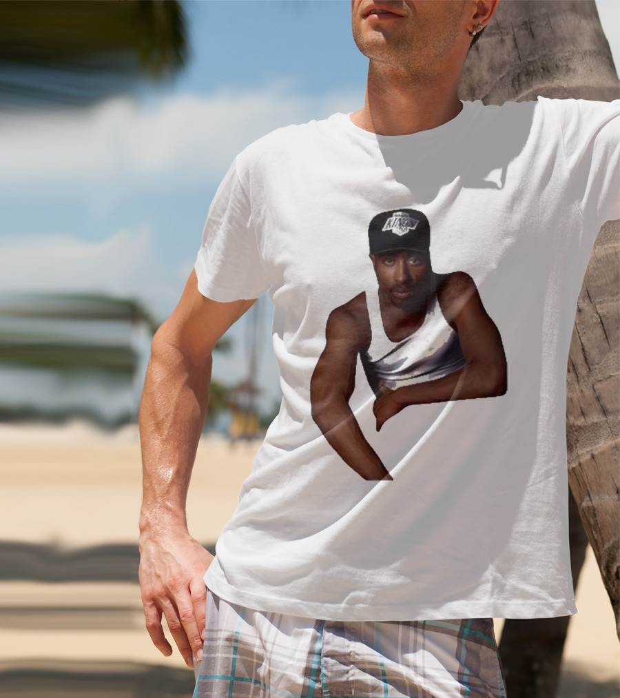 2PAC LA Kings Hat Image T-Shirt