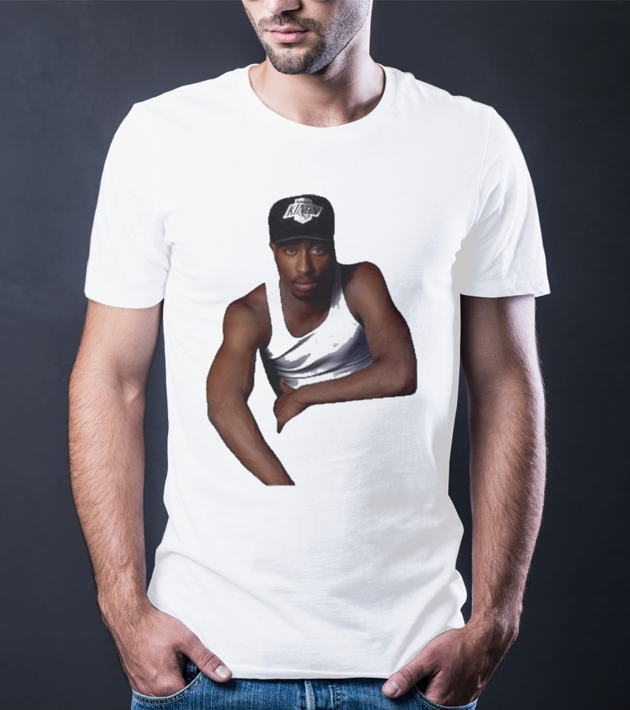 2PAC LA Kings Hat Image T-Shirt