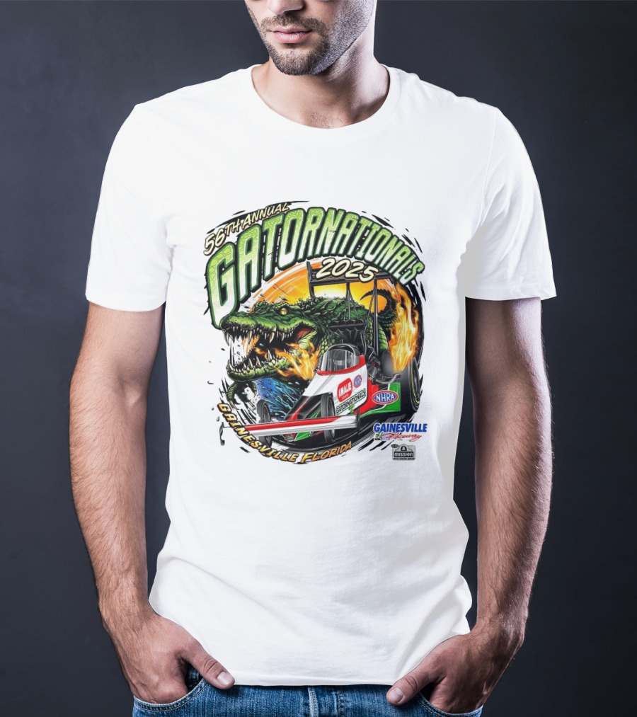 56th Annual Gatornationals 2025 Gainesville Florida NHRA Drag Racing Event T-Shirt