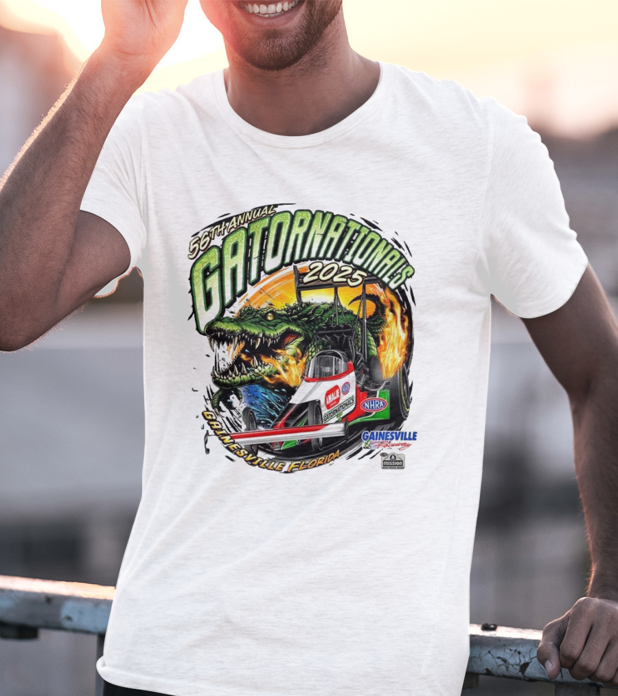 56th Annual Gatornationals 2025 Gainesville Florida NHRA Drag Racing Event T-Shirt