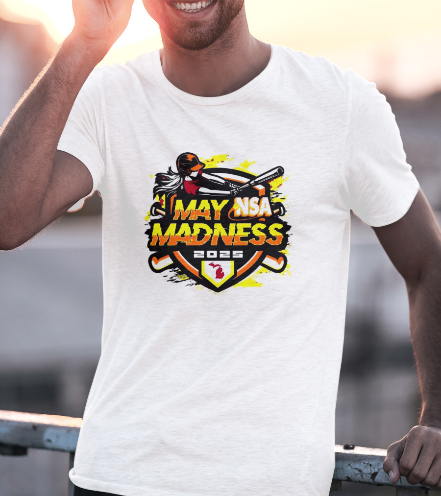 2025 NSA May Madness Fastpitch Tournament Michigan Logo T-Shirt