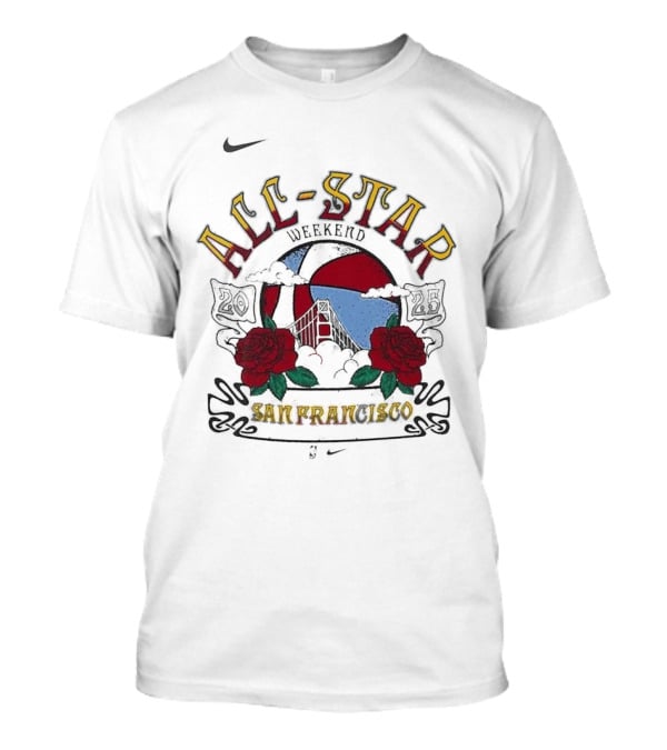 2025 NBA All-Star Weekend Jordan Brand San Fran 1990 Roses T-Shirt