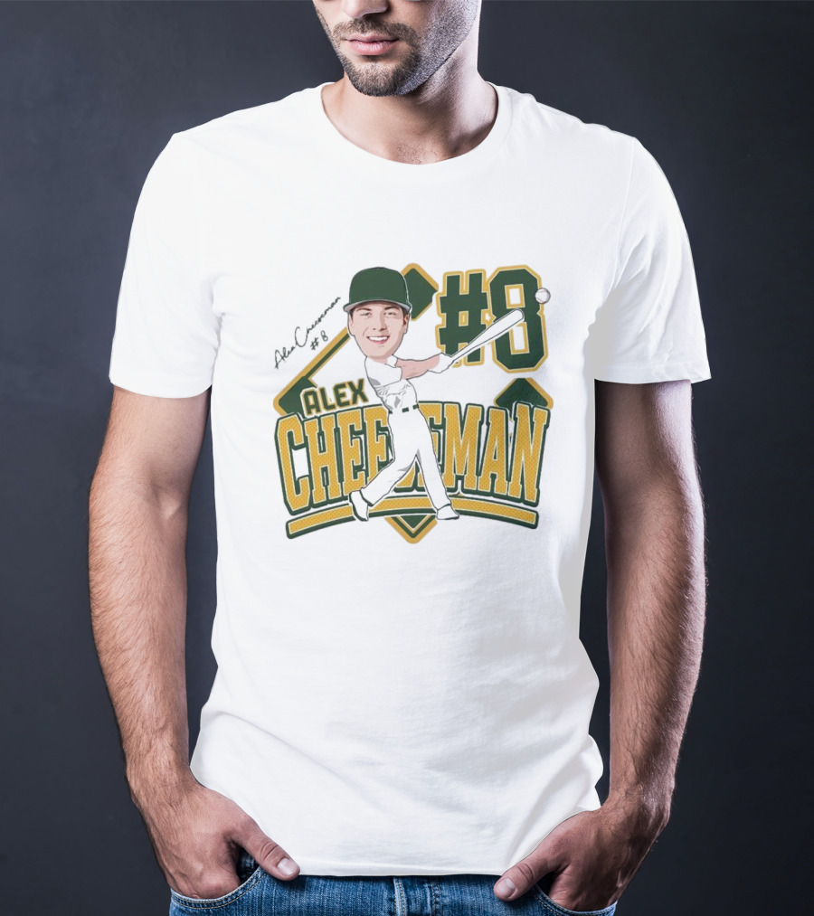 Alex Cheeseman #8 Baseball Caricature 2025 T-Shirt